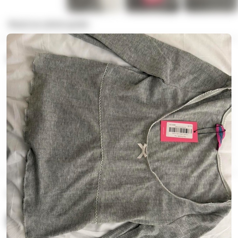 Edikted Gray Long Sleeve Knit Top